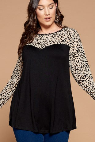 Taupe Leopard Blouse